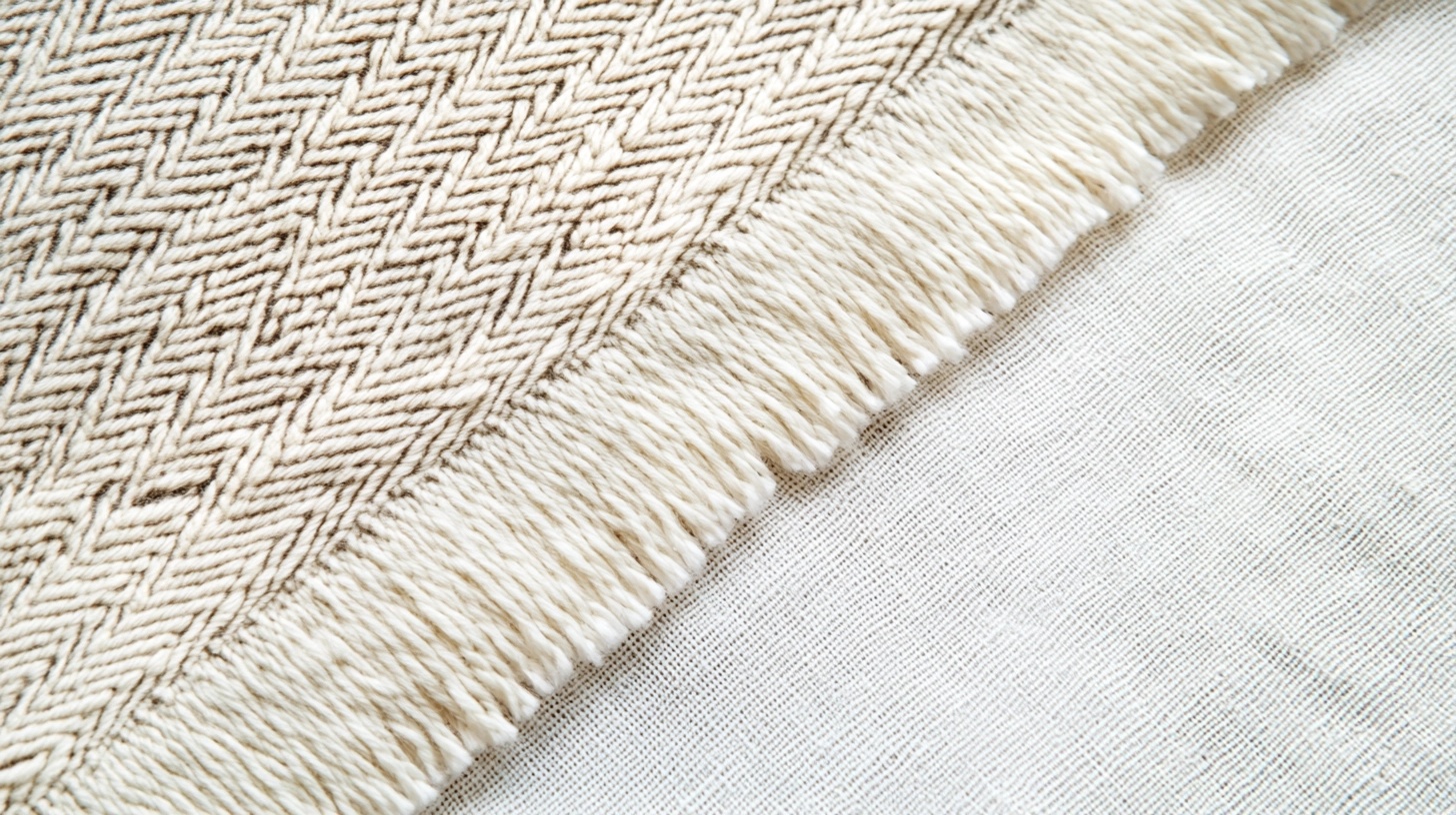 A detail of a piece of white cloth on which there are small French knots embroidered forming a texture.